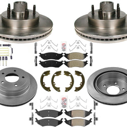 Kit de frenos rotores de freno de disco delantero y trasero pastillas de freno para Ford 04-06 Ford E150 8 piezas