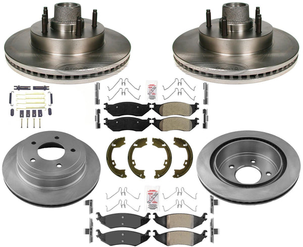 Kit de frenos rotores de freno de disco delantero y trasero pastillas de freno para Ford 04-06 Ford E150 8 piezas
