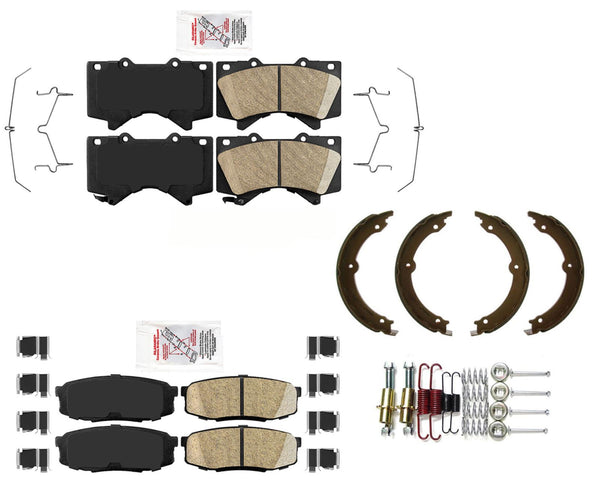 AmeriPRO Front & Rear Ceramic Pads with Hardware Fits 2008-2021 Lexus LX570