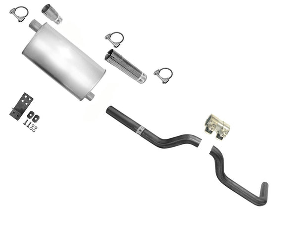 Weld on High Flow Muffler and Tail Pipe for 1988-1995 Chevy Chevrolet Pick Up