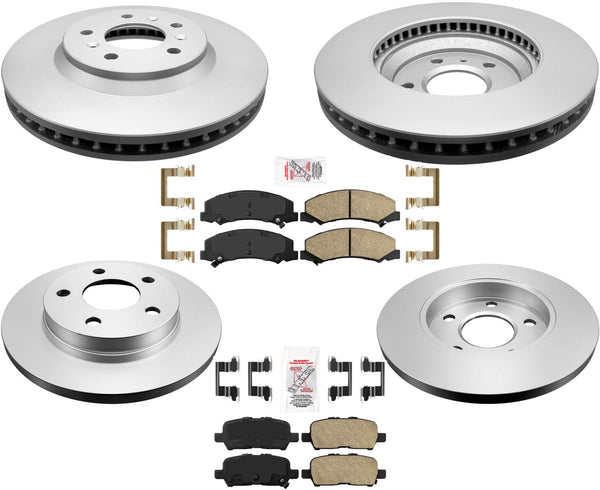 Coated Disc Brake Rotors Ceramic Pads Hardware For 2006-2013 Impala Non Police