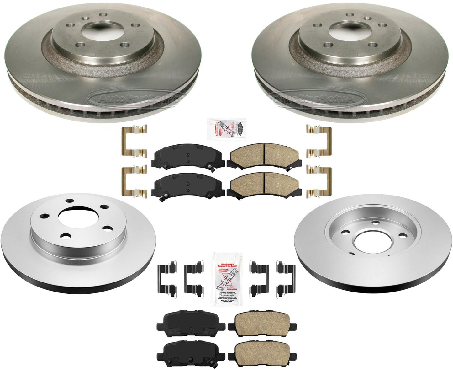 Disc Brake Rotors Ceramic Pads Hardwar For 06-13 Chevrolet Impala Police Package