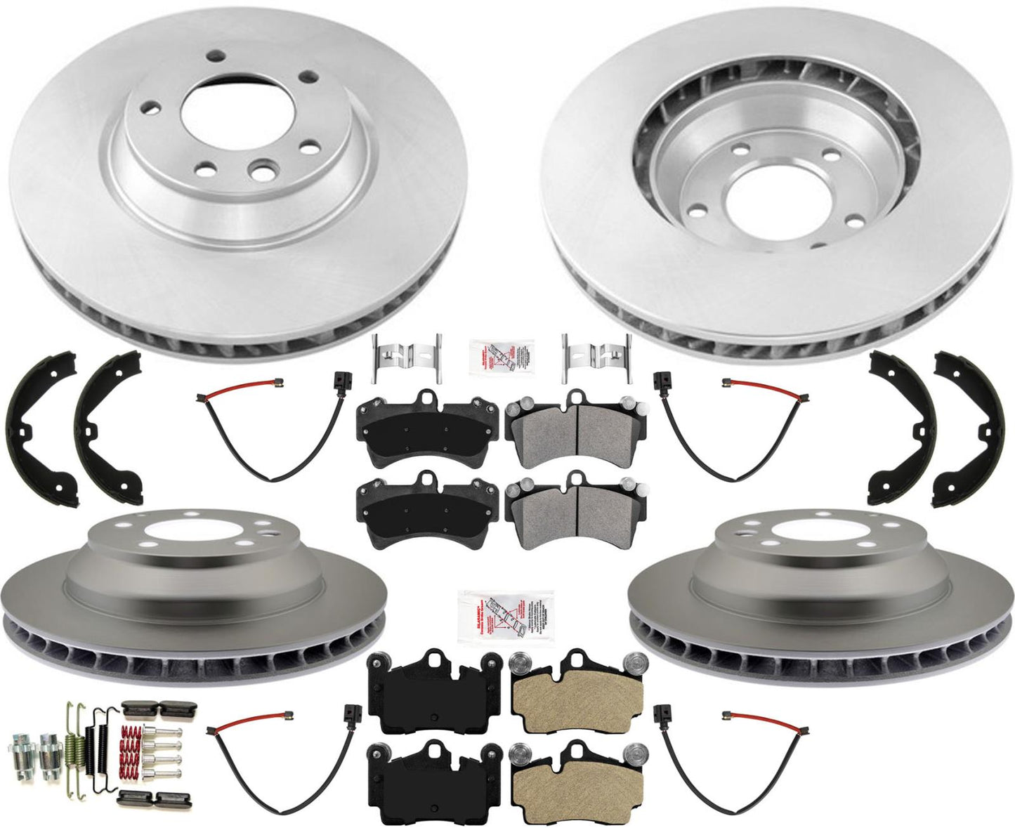 Front & Rear Brake Rotors OE Semi Metallic Brake Disc Pads For Audi Q7 2007-2015 - Photo 1