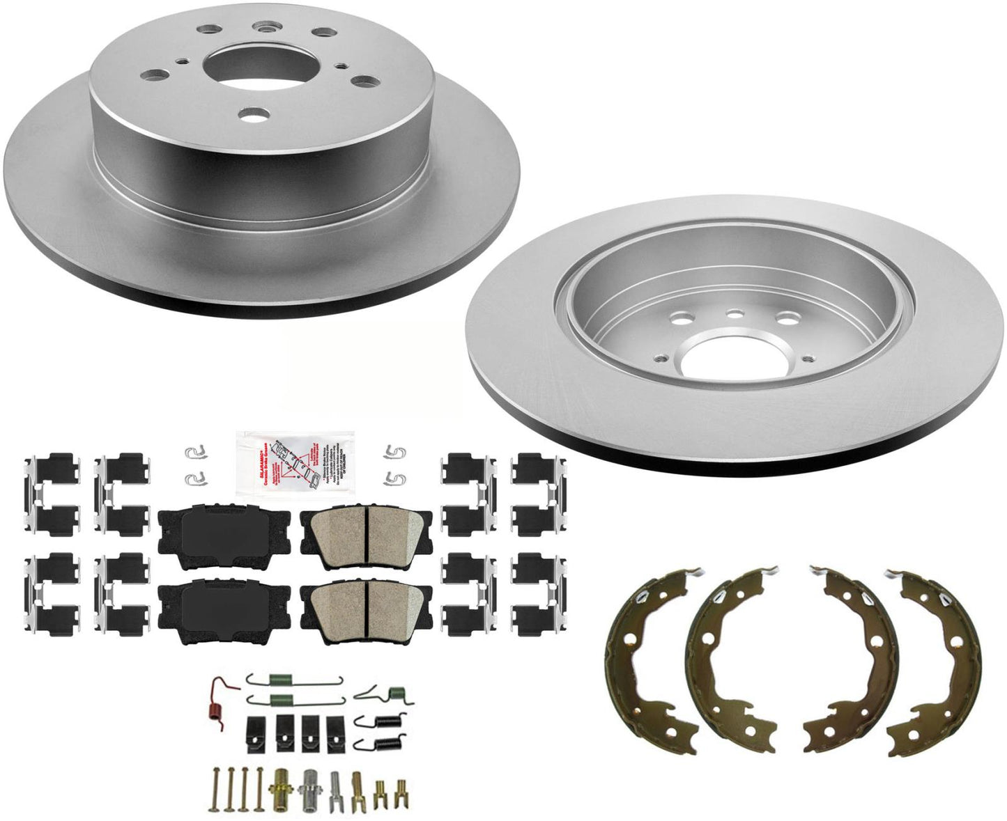 REAR Coated Rotors Brake Pads Built In Japan Vin J SE for Toyota Camry 2.5 18-22