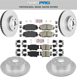 2013-18 Toyota Rav 4 Front & Rear Ceramic Brake Pad & Coated Rotors For LE 275mm