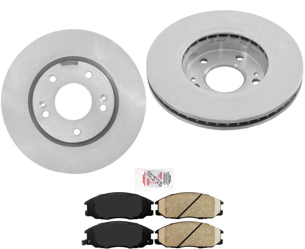 Fits 2001-2006 Front Wheel Drive Santa Fe Front Brake Rotors & Pads 275MM Rotors
