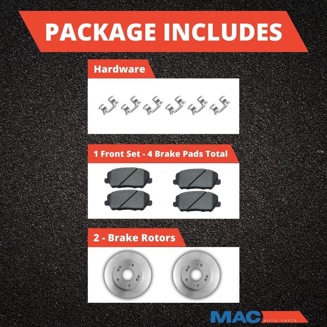 F&amp;R Rotores de freno de disco Pastillas de cerámica para tracción delantera 2016-2021 Mazda CX-3