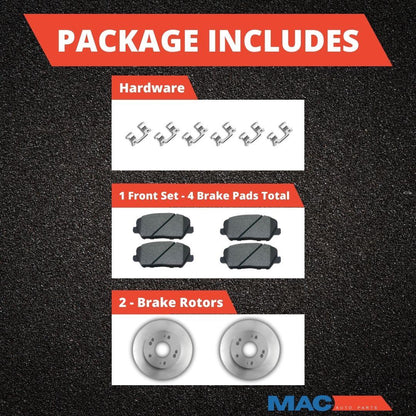 F&amp;R Rotores de freno de disco Pastillas de cerámica para tracción delantera 2016-2021 Mazda CX-3