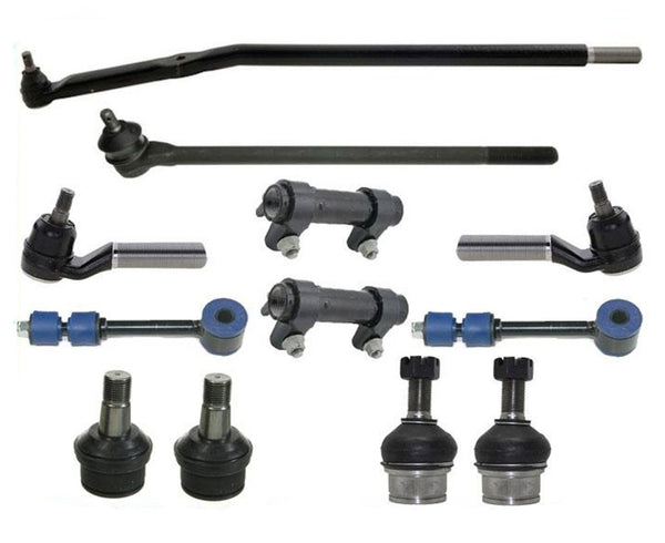 Fits 95-96 F250 4 Wheel Drive Twin I-Beam 3850LB Tie Rods Drag Links Ball Joints