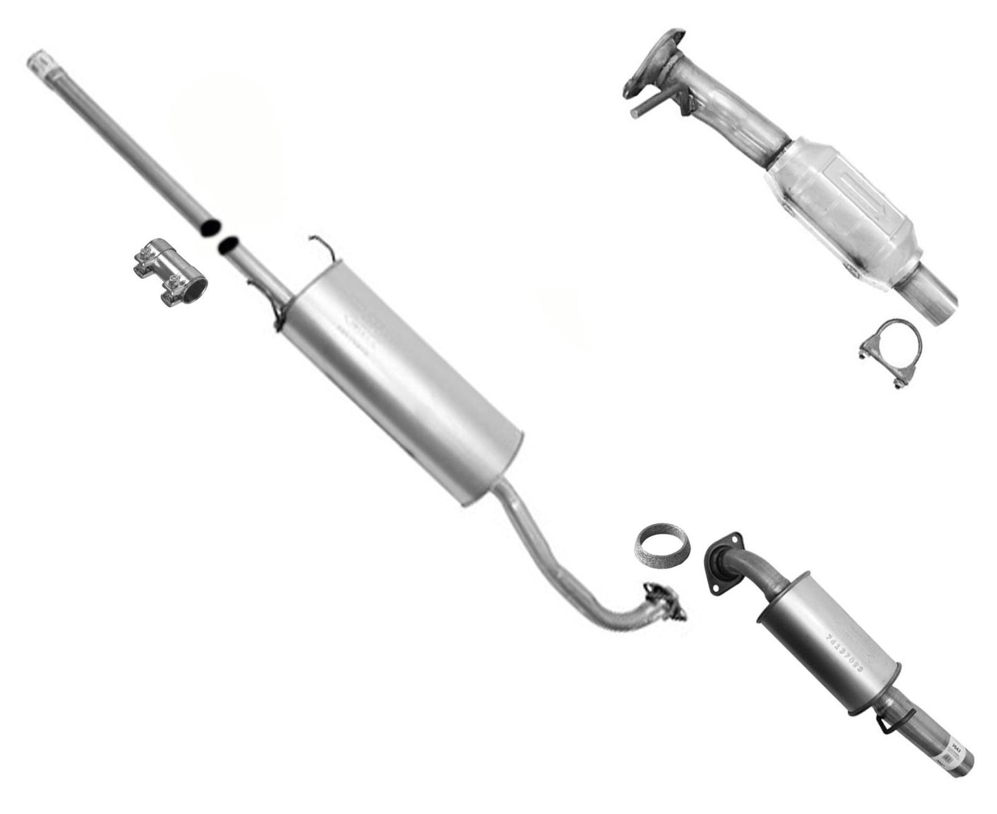 Rear Converter Muffler & Resonator For Toyota Highlander 3.5L V6 2008-2013