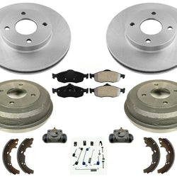 Pastillas de freno de rotores delanteros, herrajes para zapatas de tambor trasero de 8 pulgadas, aptos para Ford Contour 1995-00