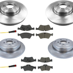 Front 330M Rotors - Rear Solid Rotors Brake Pads Fits Mercedes R350 2006-2012
