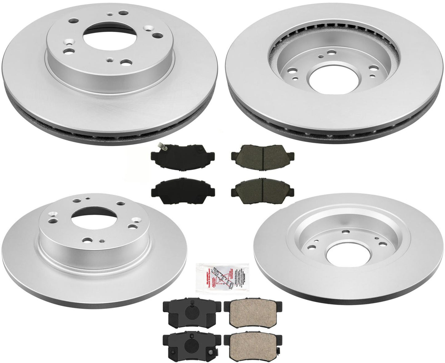 Fits 2009-11 Civic 1.3L Hybrid Front & Rear Rotors Ceramic Pads + Combi Kit 6Pc