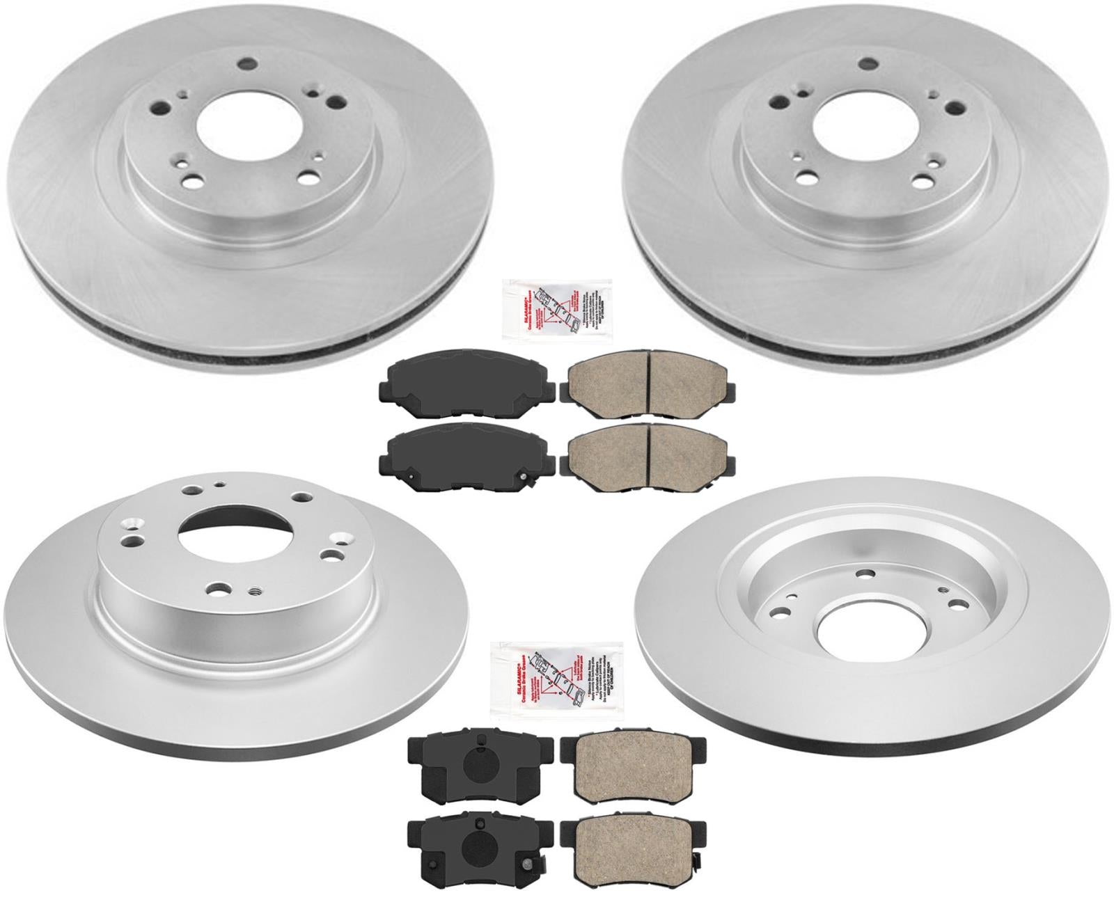 Fits Honda 2012-15 Civic SI 2.4L Front & Rear Rotors & Front & Rear Ceramic Pads