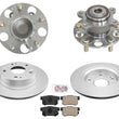 Rear Wheel Bearing & Hub Assembly Brake Rotors & Pads Fits 06-11 Civic EX & SI