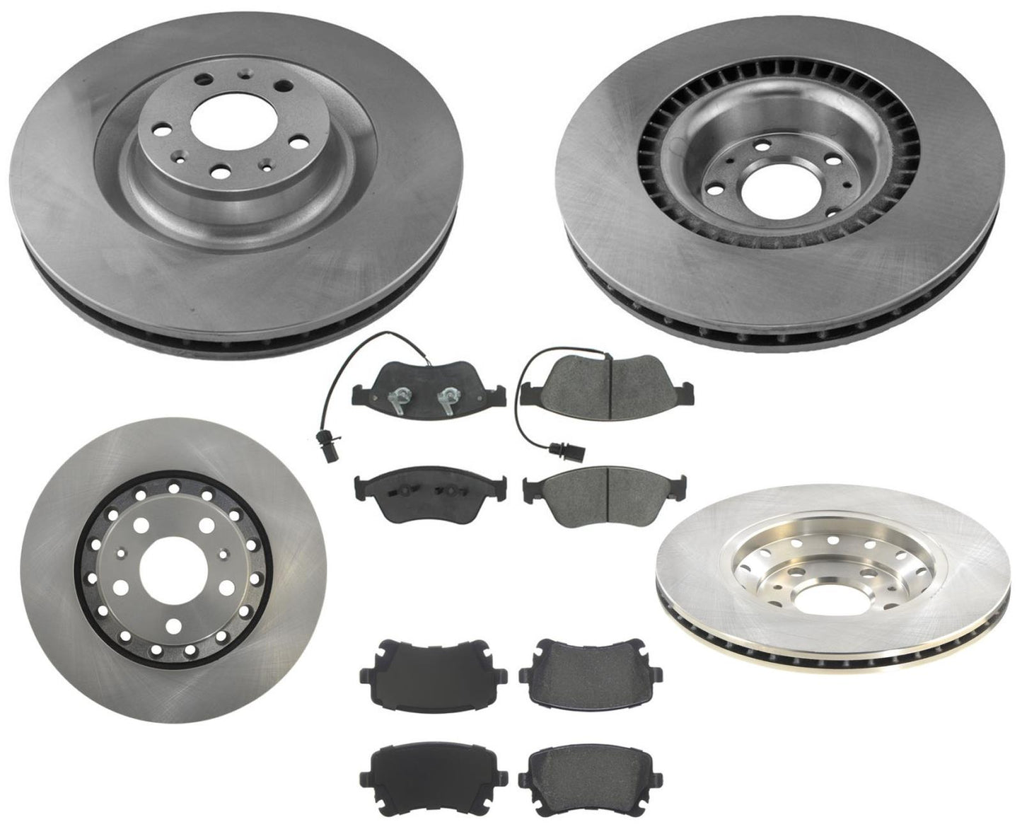 F&R Disc Brake Rotors & Ceramic Pads for 2005-2009 Audi A8 Quattro 4.2L 360MM