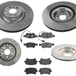 F&R Disc Brake Rotors & Ceramic Pads for 2005-2009 Audi A8 Quattro 4.2L 360MM