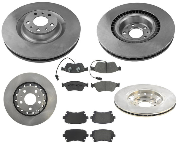 F&R Disc Brake Rotors & Ceramic Pads for 2005-2009 Audi A8 Quattro 4.2L 360MM