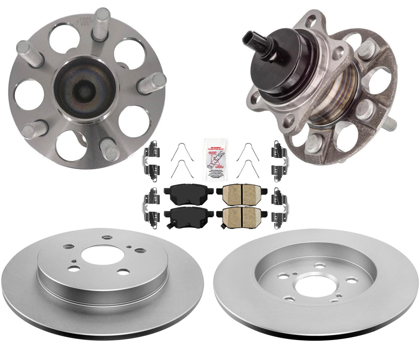 Pastillas de freno de disco, cojinete de cubo de rueda trasera para Toyota Prius 2010-2015