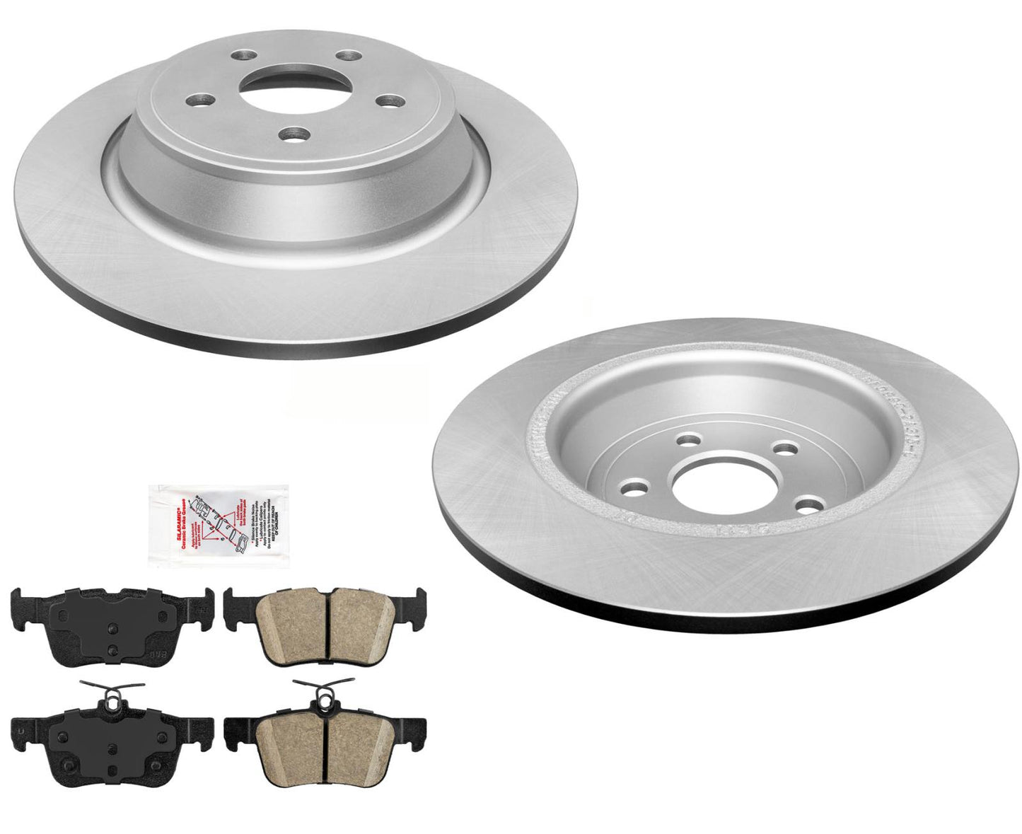 Rotores de freno trasero y pastillas de freno de cerámica para Ford Edge 15-18 FWD o AWD trasero; 3 piezas