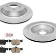 Rear Brake Rotors & Ceramic Brake Pads for Ford Edge 15-18 FWD or AWD Rear; 3pcs