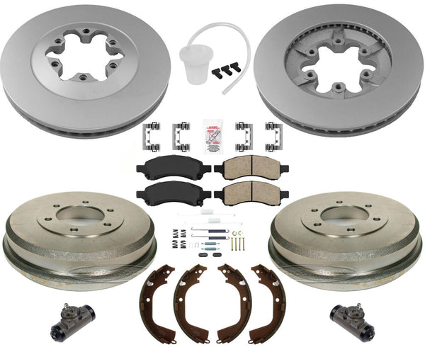 Rotores de freno de disco Pastillas de cerámica Tambores Zapatas 10 piezas Chevrolet Colorado 2009-2012