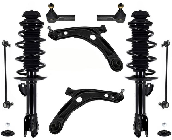 Front Complete Coil Spring Strut Control Arms Tie Rods for 2011-2014 Scion xD