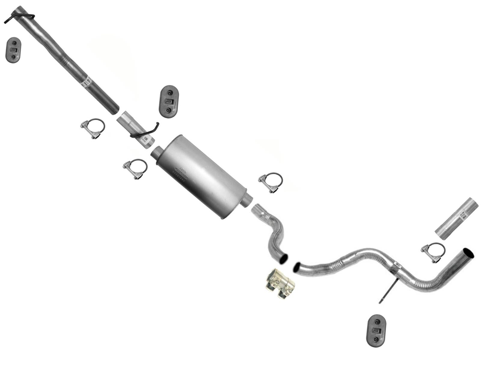 Se adapta al sistema de escape de tubo de cola de silenciador Ford E350 Super Duty Cutaway Van 5.4 05-09