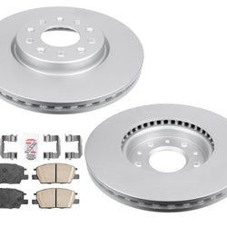 AmeriBRAKES Coated Front Disc Brake Rotors & Pads For 2016-2021 Chevrolet Malibu