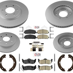 AmeriBRAKES Coated F&R Disc Brake Rotors Pads For 2008-2015 Nissan Armada