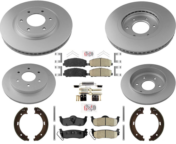 AmeriBRAKES Coated F&R Disc Brake Rotors Pads For 2008-2015 Nissan Armada