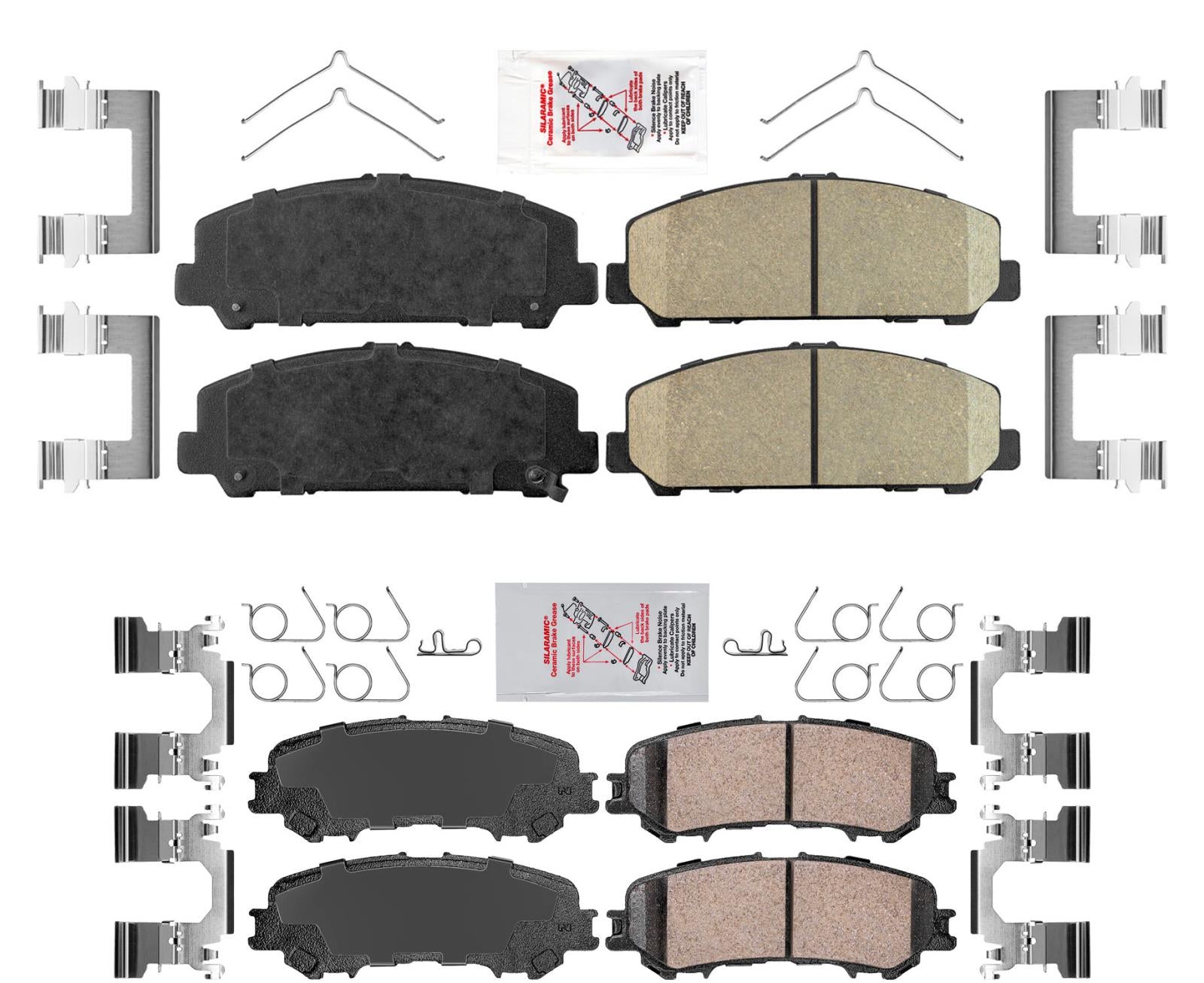 AmeriBRAKES OE Style F&R Ceramic Disc Brake Pads For 2017-2021 Nissan Titan