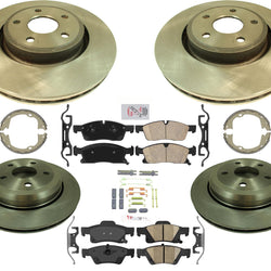 Fits Jeep GRAND CHEROKEE 11-20 Larger 350MM Disc Brake Rotors and Brake Pads 8pc