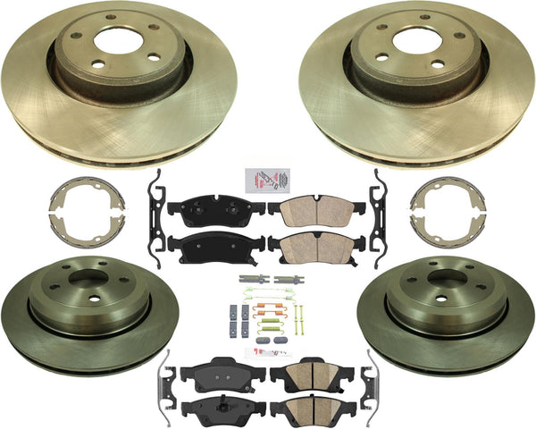Fits Jeep GRAND CHEROKEE 11-20 Larger 350MM Disc Brake Rotors and Brake Pads 8pc