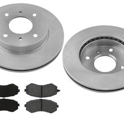 Front Brake Rotors and Brake Ceramic Pads for Nissan 240SX 89-96 With Out ABS