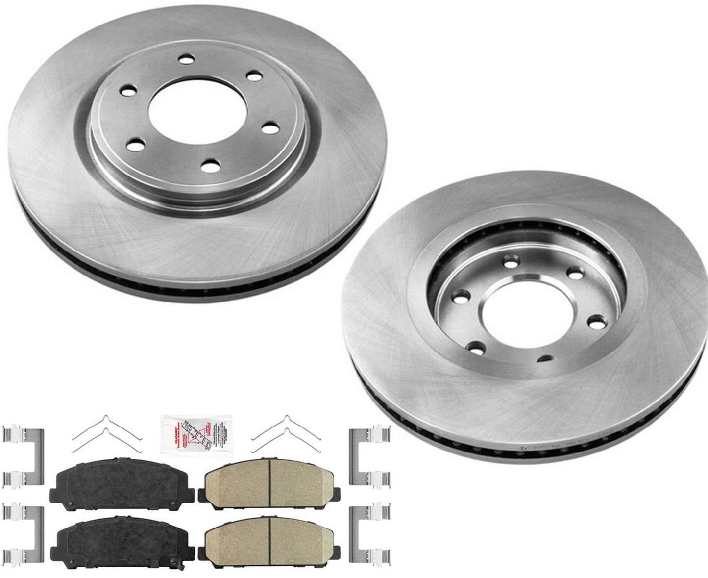 Front Brake Rotors & Front Ceramic Brake Pads Fits Nissan Titan 2011-2015