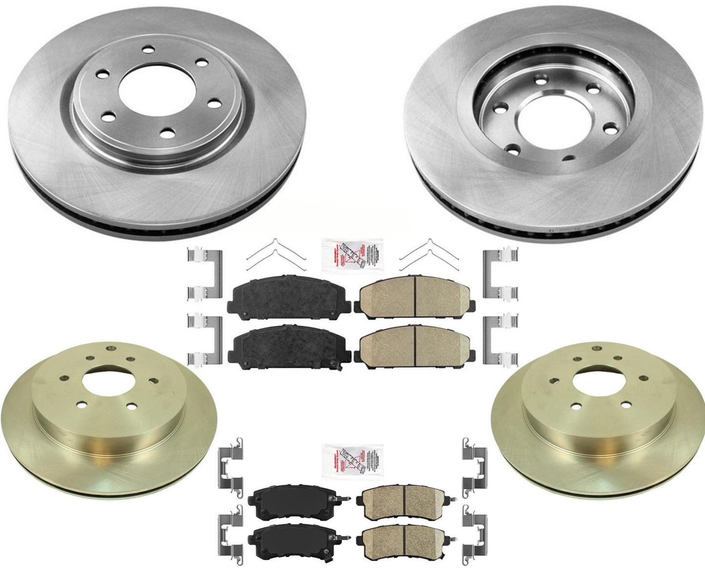 FRONT & REAR Brake Disc Rotors Ceramic Pads for 2014-2019 Infiniti QX80