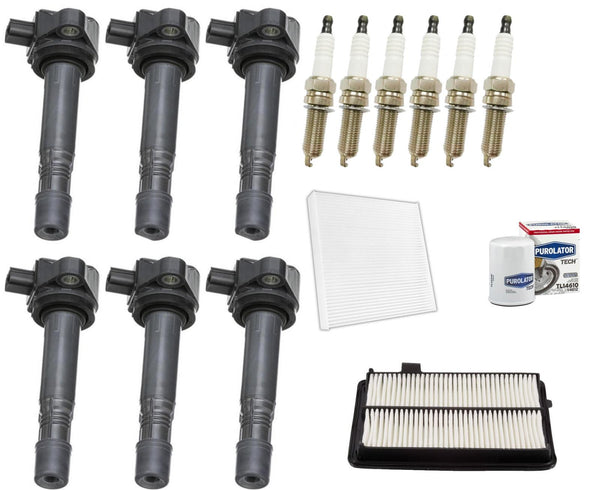 Ignition Coil & Platinum Spark Plugs Tune Up Kit For 2016-2018 Acura RDX 3.5L