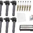 Ignition Coil & Platinum Spark Plugs Tune Up Kit For 2015-2020 Acura TLX 3.5L