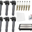 Ignition Coil & Platinum Spark Plugs Tune Up Kit For 2014-2020 Acura RLX 3.5L