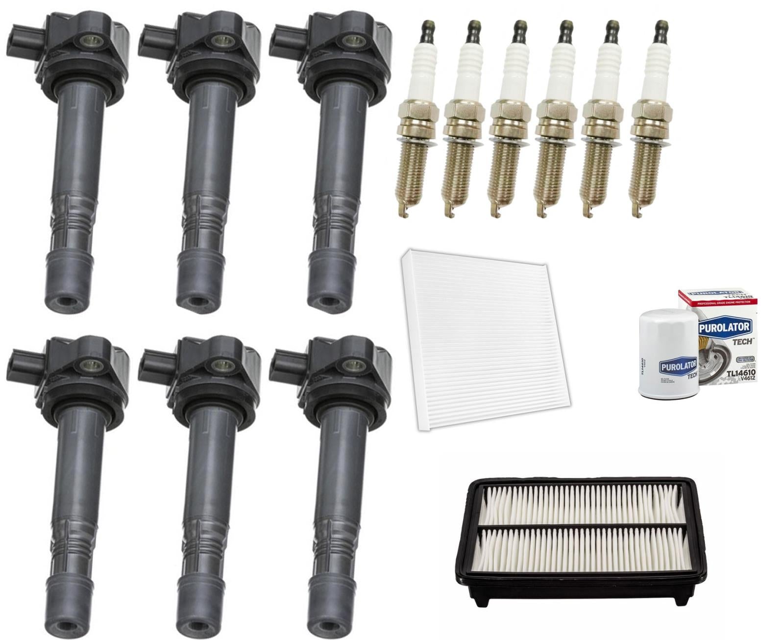 Ignition Coil & Platinum Spark Plugs Tune Up Kit For 2013-2015 Crosstour 3.5L