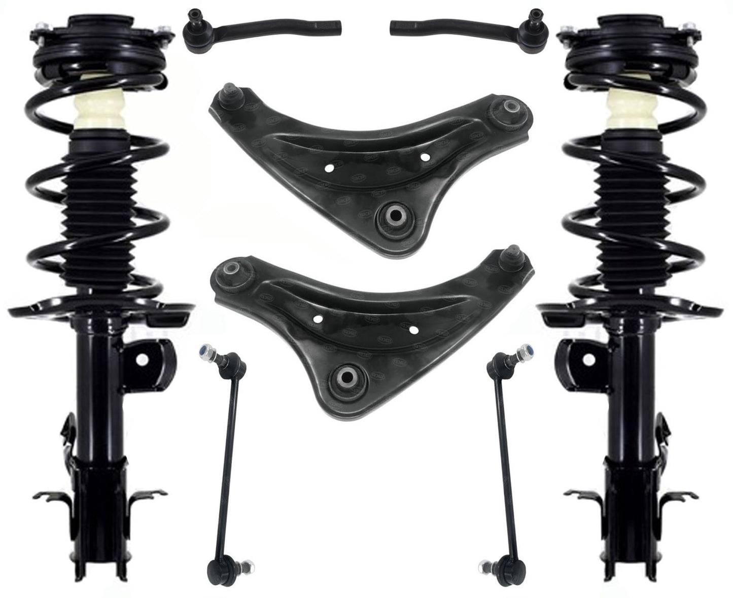 Front Complete Strut Contol Arms Tie Rods Links For 2011 2015 2024 Nissan Leaf