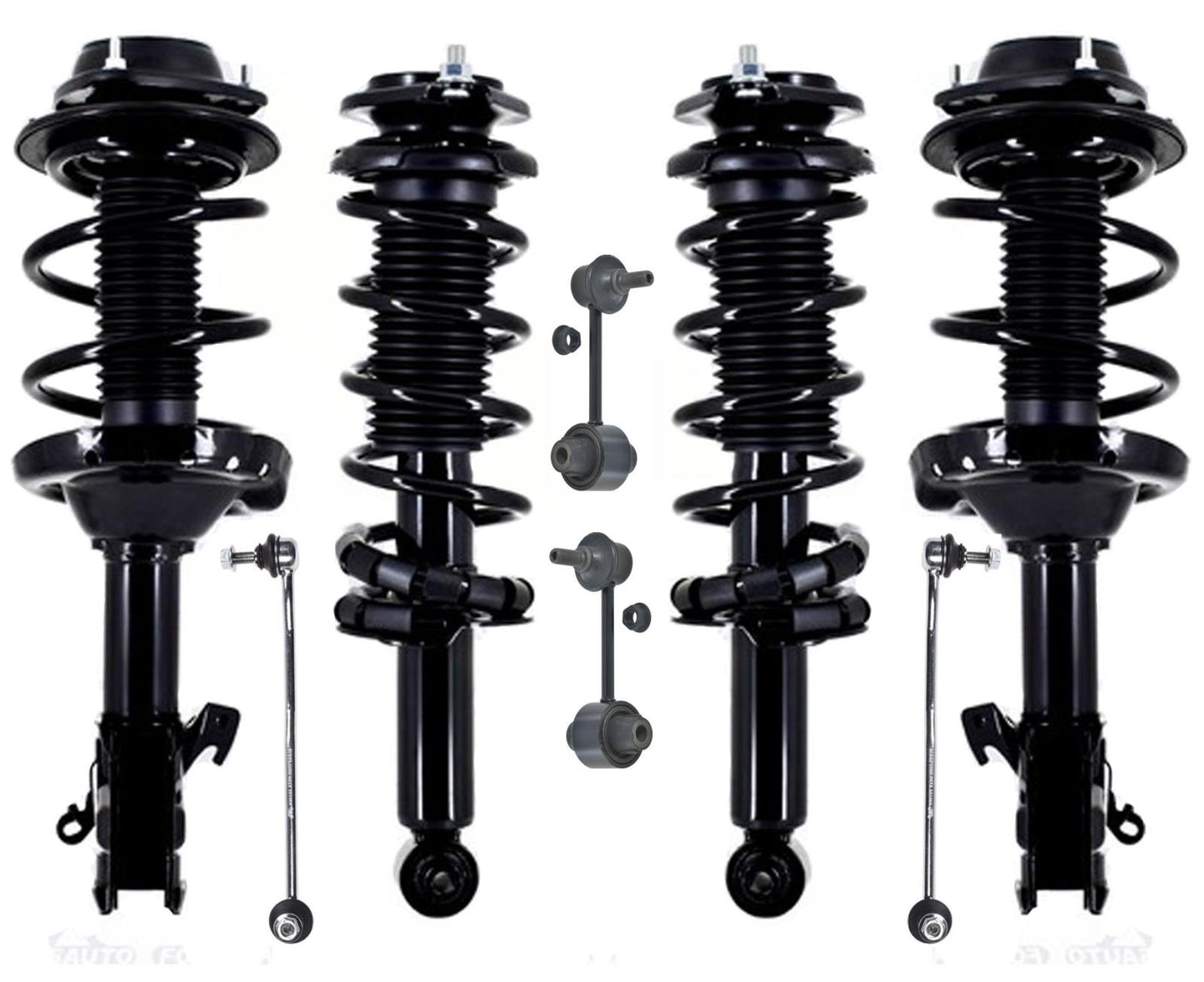 Front & Rear Complete Strut Assemblies & Swat Bar Links For 2018 Subaru Legacy