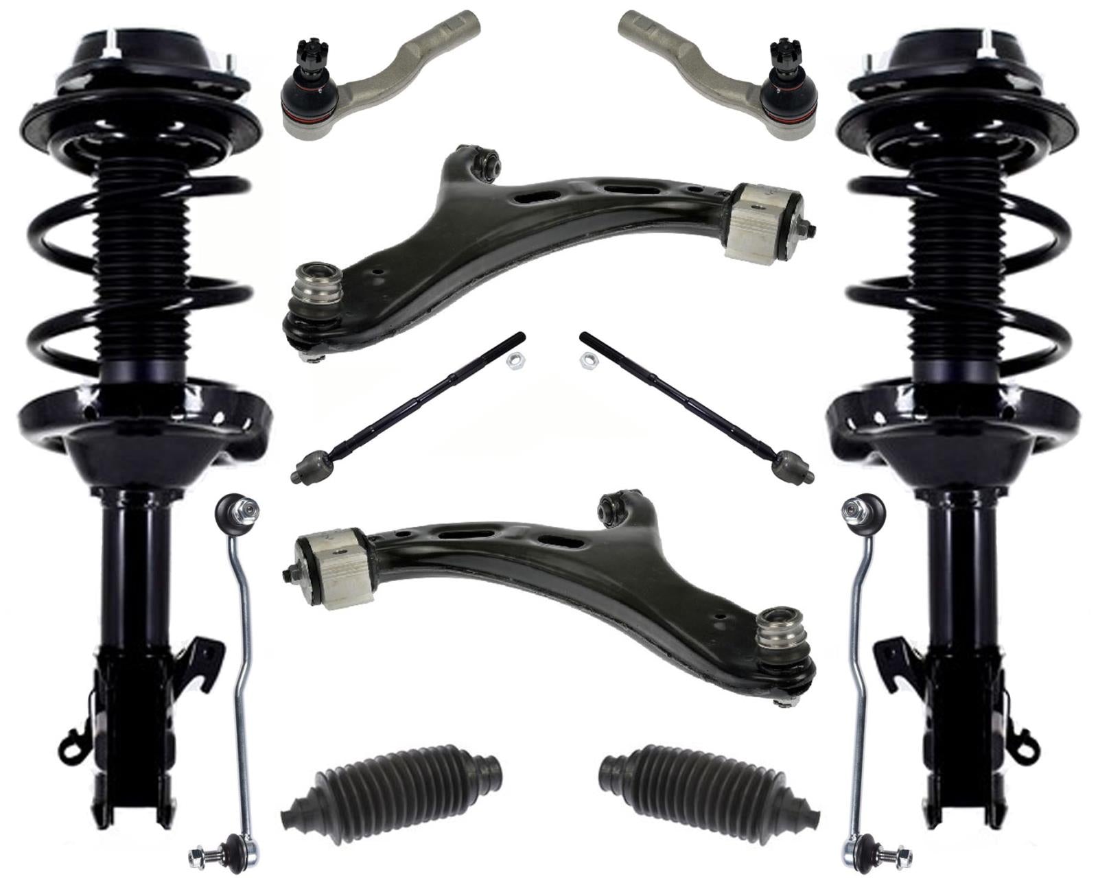 Front Complete Struts Lower Control Arms Tie Rods For Subaru Legacy 2015-2017