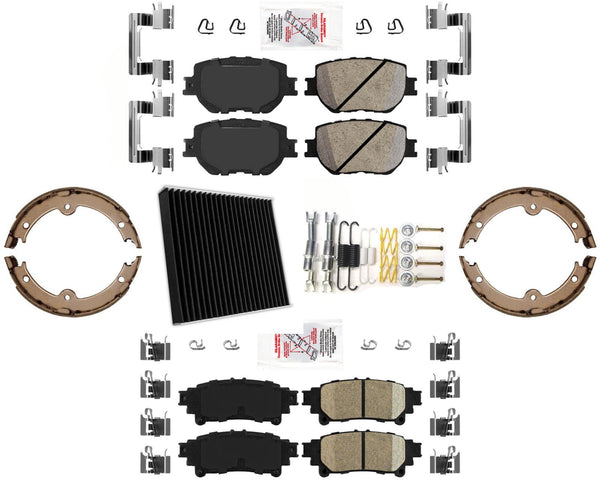 Front & Rear Ceramic Brake Pad Kit Fits 2014-2015 Lexus IS250 All Wheel Drive
