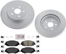 AmeriBRAKES Rotores y pastillas de freno de disco delantero revestidos para Prius Prime 2020-2021
