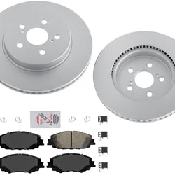 AmeriBRAKES Rotores y pastillas de freno de disco delantero revestidos para Prius Prime 2020-2021