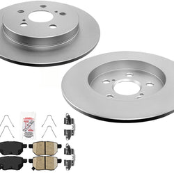 Rotores y pastillas de freno de disco trasero revestidos AmeriBRAKES para Prius Prime 2020-2021