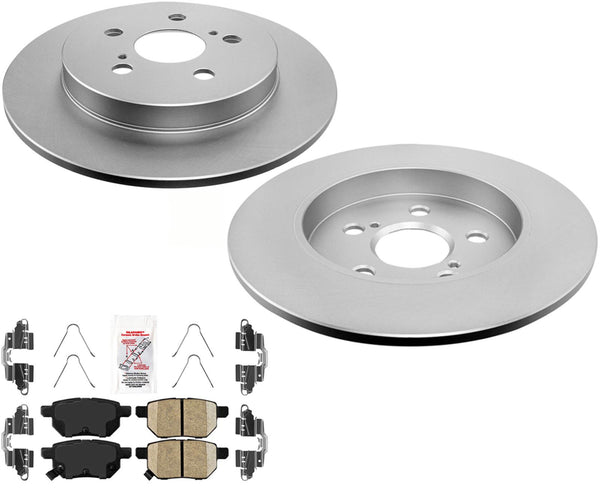 Rotores y pastillas de freno de disco trasero revestidos AmeriBRAKES para Prius Prime 2020-2021