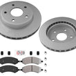 Rotores de freno de disco delantero recubiertos de GOE y pastillas de freno con herrajes para Dakota 2005-2011